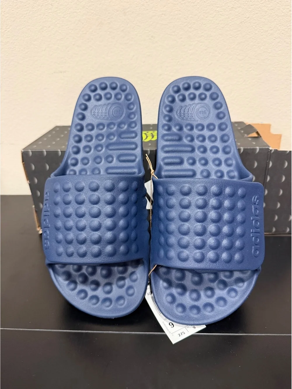 Size 9 - Adidas Adissage 360Rec Slide “Dark Blue”